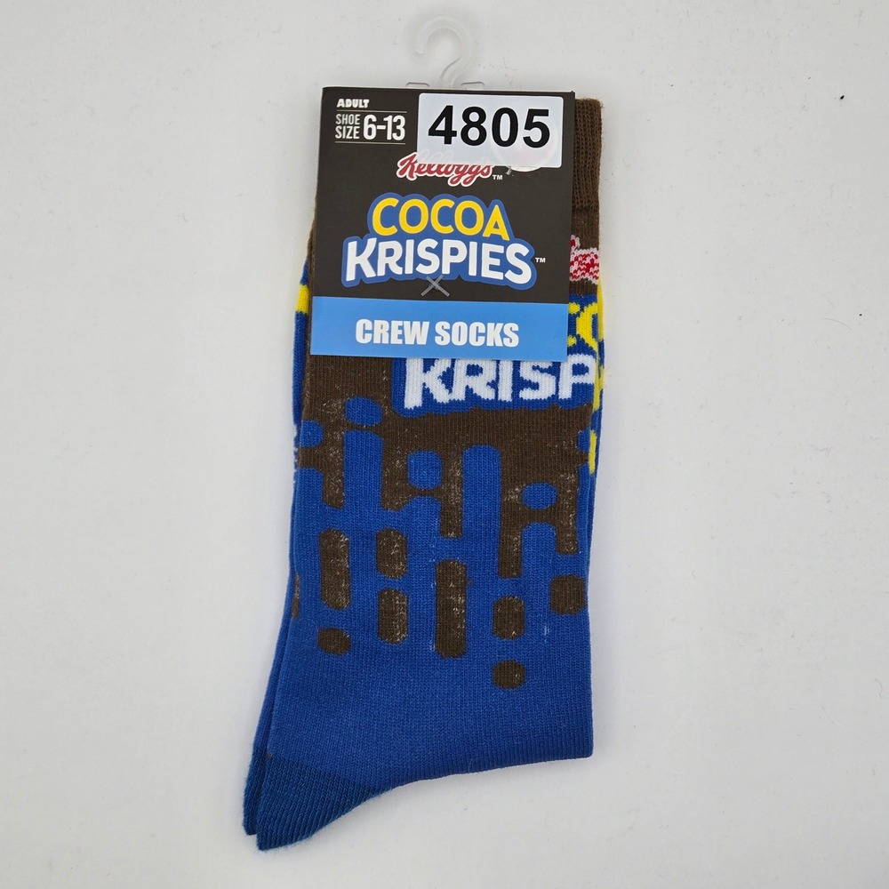 Kelloggs Adult NWT 6-13 Cocoa Krispies Crew Socks Novelty Cereal CUCCA01CHOC
